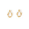 Wholesale Titanium Steel Round Wave Stud Earrings For Women Electroplated Simple Geometric Style