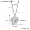 Wholesale 316L Stainless Steel Simple Geometric And Flower Pendant Twist Chain Necklace With Electroplating