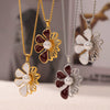 Wholesale 316L Stainless Steel Simple Geometric And Flower Pendant Twist Chain Necklace With Electroplating