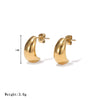 Wholesale Titanium Steel Simple Geometric Rose Gold Electroplated Women's Earrings