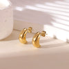 Wholesale Titanium Steel Simple Geometric Rose Gold Electroplated Women's Earrings