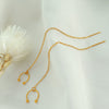Wholesale 316L Stainless Steel Simple Geometric Ushape Electroplated Women's Twowear Long Tassel Ear Clip Earrings