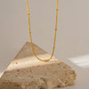 Wholesale Titanium Steel Small Fresh Necklace With Round Bead Snake Chain Geometric Pattern Electroplating Treatment