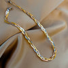 Wholesale Titanium Steel Snake Bone Chain Necklace And Threestrand Braided Bracelet With Geometric Design And Electroplating Treatment For Unisex