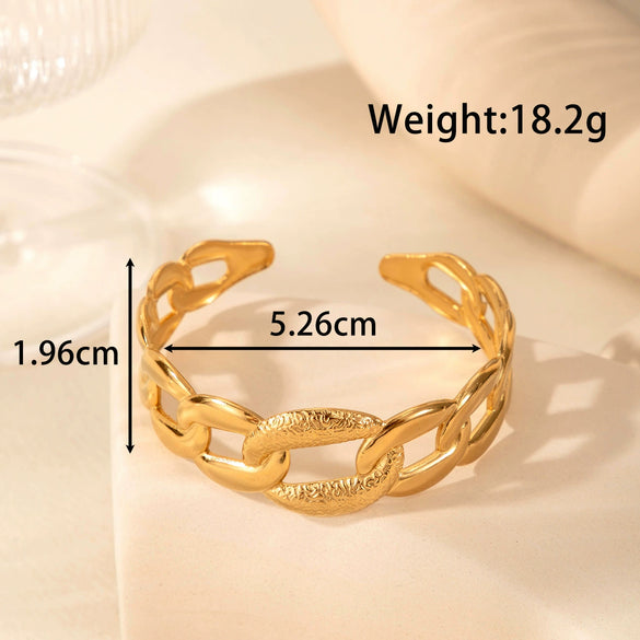 Wholesale Titanium Steel Snake Shaped Exaggerated Wide Version Opening Adjustable Jewelry With Electroplating