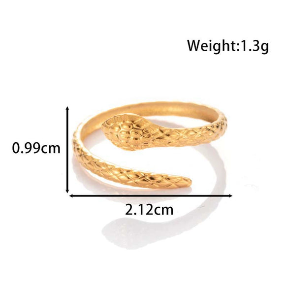 Wholesale Titanium Steel Snake Shaped Exaggerated Wide Version Opening Adjustable Jewelry With Electroplating