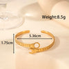 Wholesale Titanium Steel Snake Shaped Retro Opening Adjustable Bracelet With Electroplating
