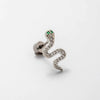 Wholesale Titanium Steel Snake Zodiac Ear Nail With Green Zircon For Women