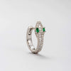 Wholesale Titanium Steel Snake Zodiac Ear Nail With Green Zircon For Women