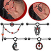 Wholesale Titanium Steel Specialshaped Bar Chain Pendant Earrings Geometric Heart Bow Tie Star Shape Electroplating Unisex Hiphop Piercing Ear Bridge