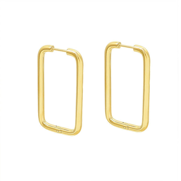 Wholesale Titanium Steel Square Earrings For Women Fashion Minimalist Exaggerated Electroplated Jewelry