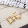 Wholesale 316L Stainless Steel Square Geometric Electroplated Fashion Women's Earrings