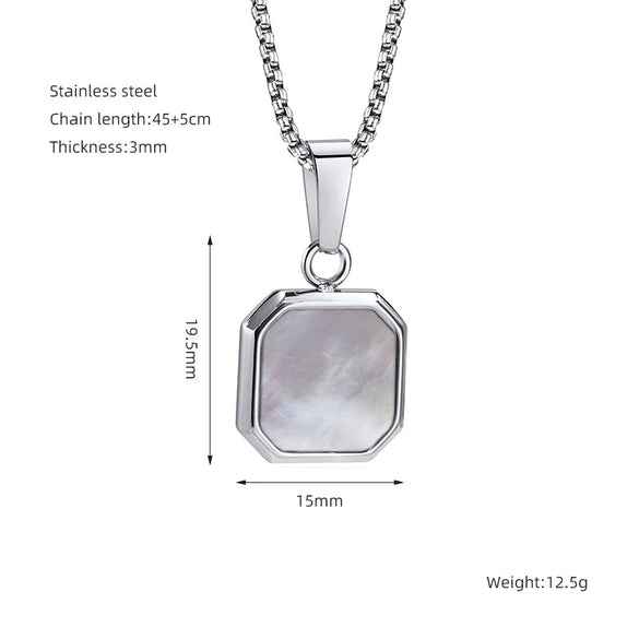 Wholesale Titanium Steel 316L Stainless Steel Geometric Pendant Necklace For Women Light Luxury With Natural Gold Sand