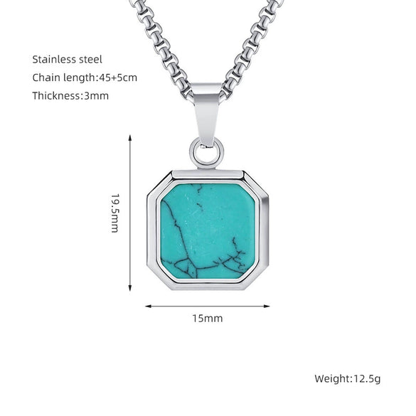 Wholesale Titanium Steel 316L Stainless Steel Geometric Pendant Necklace For Women Light Luxury With Natural Gold Sand