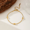 Wholesale Titanium Steel Stainless Steel Round Bead Electroplated Clavicle Necklace For Women