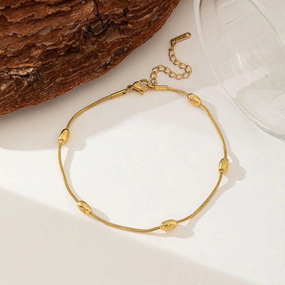 Wholesale Titanium Steel Stainless Steel Round Bead Electroplated Clavicle Necklace For Women