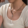 Wholesale Titanium Steel Star Moon Doublelayer Necklace With Electroplating And Black Beaded Design For Women
