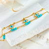 Wholesale Titanium Steel Star Pattern Doublelayer Stacked Irregular Chain Beaded Anklet For Women