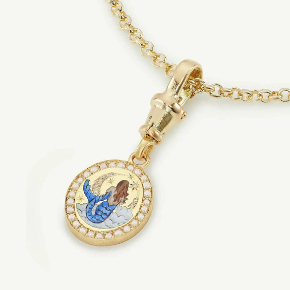 Wholesale Titanium Steel Tarot Series Necklace Set With Diamonds Heart Shape Mixed Gemstone Setting For Women Retro Style O Word Chain