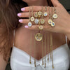 Wholesale Titanium Steel Tarot Series Necklace Set With Diamonds Heart Shape Mixed Gemstone Setting For Women Retro Style O Word Chain