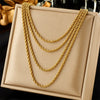 Wholesale Titanium Steel Twist Chain Multilayer Stacking Necklace Punk Hiphop Retro Style Electroplated