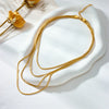 Wholesale Titanium Steel Twist Chain Multilayer Stacking Necklace Punk Hiphop Retro Style Electroplated