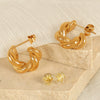 Wholesale 316L Stainless Steel U Shape Fashion Classic Earrings With 18K Gold Plated Electroplating For Women