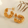 Wholesale 316L Stainless Steel U Shape Fashion Classic Earrings With 18K Gold Plated Electroplating For Women