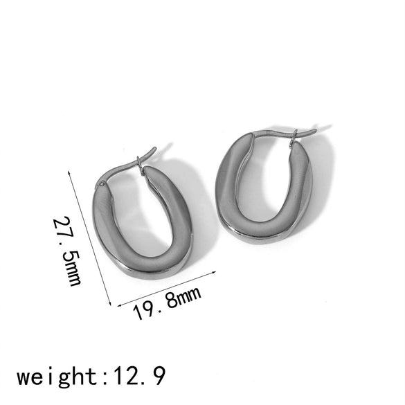 Wholesale Titanium Steel U Shaped Geometric Earrings With Electroplating For Women