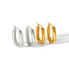 Wholesale Titanium Steel U Shaped Geometric Earrings With Electroplating For Women