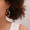 Wholesale Titanium Steel U Shaped Twisted Geometric Earrings With Electroplating For Women
