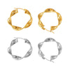 Wholesale Titanium Steel U Shaped Twisted Geometric Earrings With Electroplating For Women