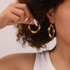 Wholesale Titanium Steel U Shaped Twisted Geometric Earrings With Electroplating For Women