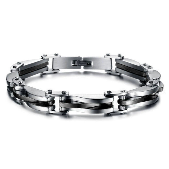 Wholesale Titanium Steel Unisex Bracelet With Geometric Design And Diamond Texture