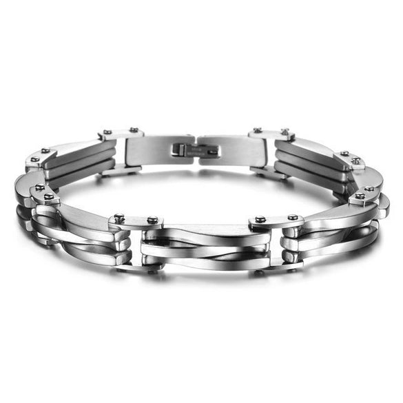 Wholesale Titanium Steel Unisex Bracelet With Geometric Design And Diamond Texture