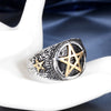 Wholesale Titanium Steel Unisex Geometric Fivepointed Star Ring With Electroplating