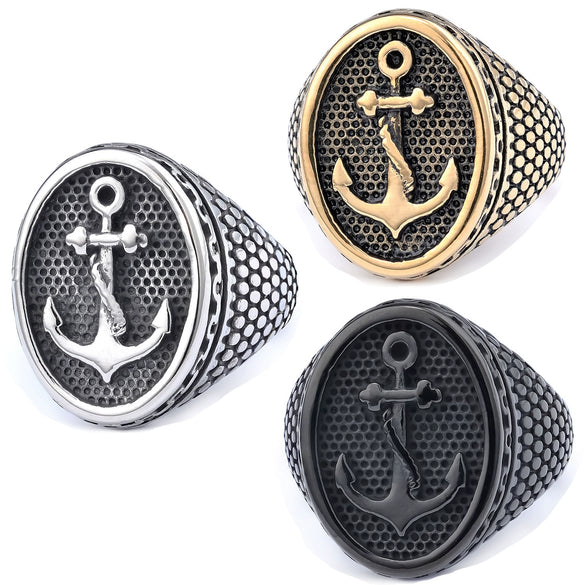 Wholesale Titanium Steel Unisex Retro Personality Polish Ring
