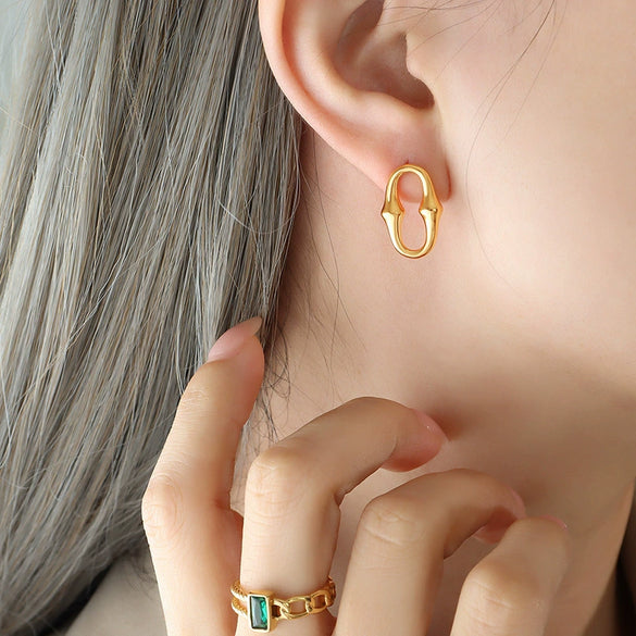 Wholesale Titanium Steel Ushape Geometric Earrings For Women