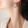 Wholesale Titanium Steel Ushape Geometric Retro Gold Inlaid Zircon Earrings For Women Electroplated