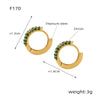 Wholesale Titanium Steel Ushape Geometric Retro Gold Inlaid Zircon Earrings For Women Electroplated