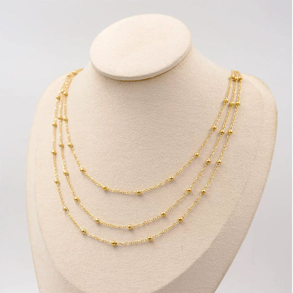 Wholesale Titanium Steel Ushaped Bead Chain Necklace Retro Style Electroplated For Women