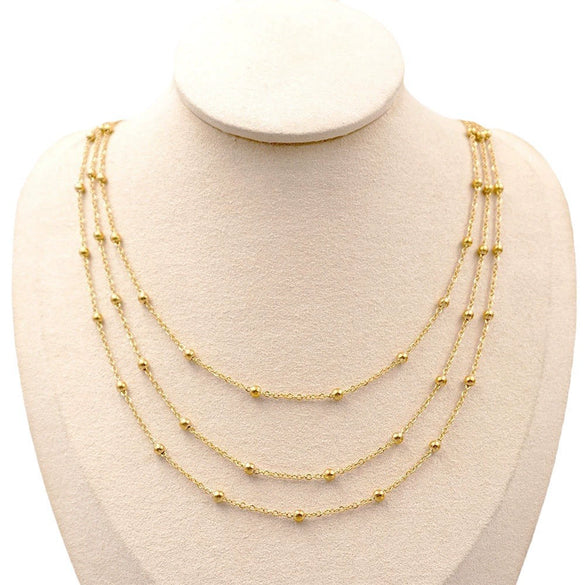 Wholesale Titanium Steel Ushaped Bead Chain Necklace Retro Style Electroplated For Women