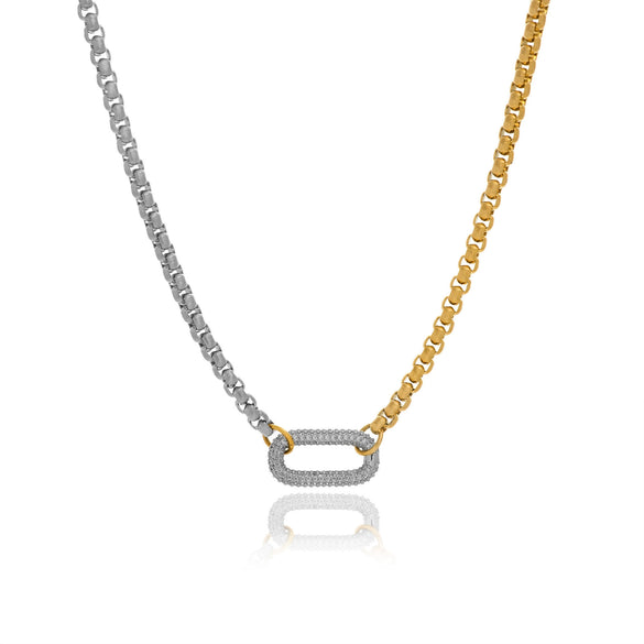 Wholesale Titanium Steel Ushaped Drop Pendant Necklace With Box Chain Electroplated In Real Gold