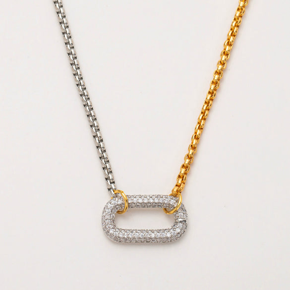 Wholesale Titanium Steel Ushaped Drop Pendant Necklace With Box Chain Electroplated In Real Gold