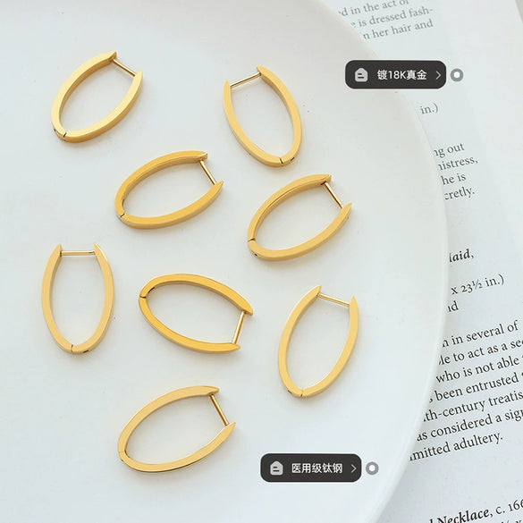 Wholesale Titanium Steel Ushaped Earrings For Women Simple Trendy Cold Style Accessories