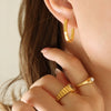 Wholesale Titanium Steel Ushaped Earrings For Women Simple Trendy Cold Style Accessories