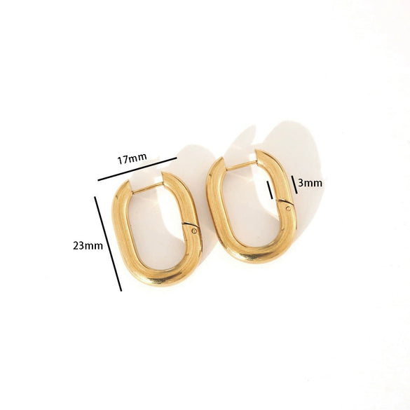 Wholesale Titanium Steel Ushaped Electroplated Earrings Unisex