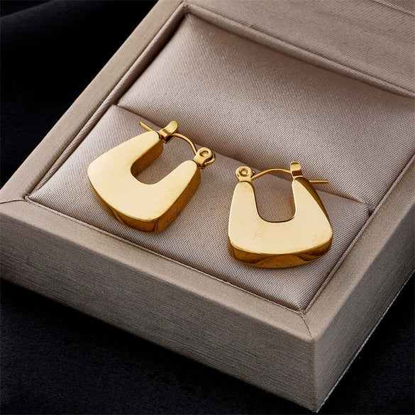 Wholesale Titanium Steel Ushaped Geometric Retro Cold Style Earrings For Women
