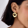 Wholesale Titanium Steel Vintage Earrings With Heart And Geometric Patterns Casting And Electroplating For Women