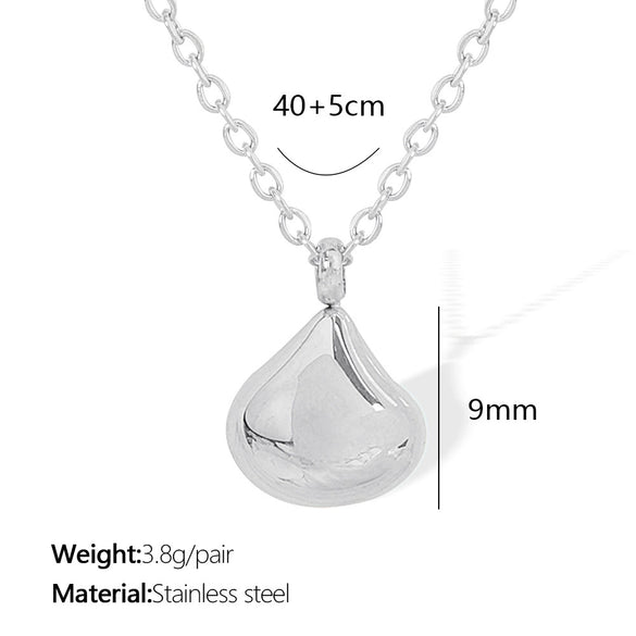 Wholesale 316L Stainless Steel Water Drop Pendant Necklace For Women Fashion Ol Style With Electroplating